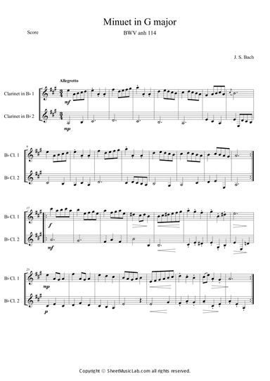 Minuet in G Major BWV anh 114