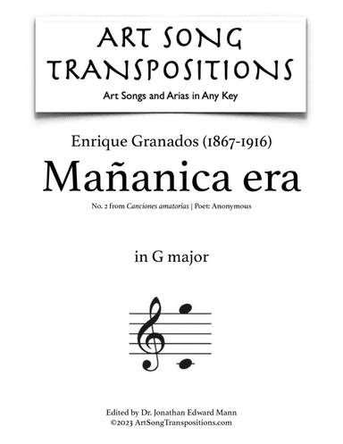 GRANADOS: Mañanica era (transposed to G major)