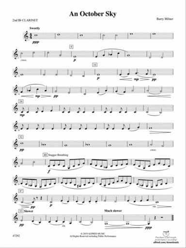 An October Sky: 2nd B-flat Clarinet