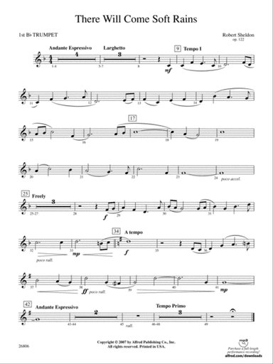 There Will Come Soft Rains: 1st B-flat Trumpet