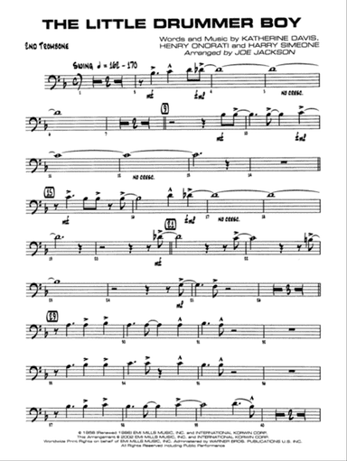 The Little Drummer Boy: 2nd Trombone
