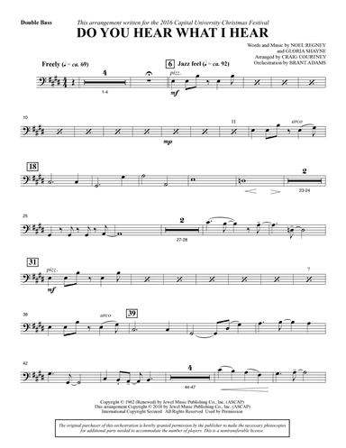 Do You Hear What I Hear (arr. Craig Courtney) - Double Bass