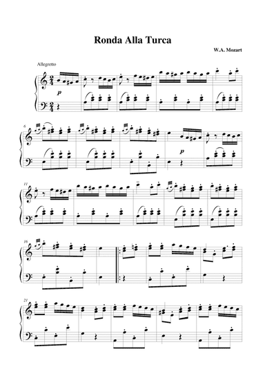 Mozart Rondo Alla Turka in A Minor