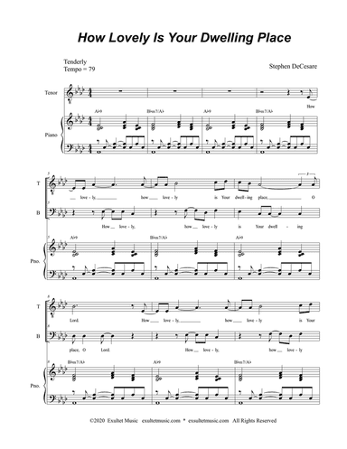 How Lovely Is Your Dwelling Place (for 2-part choir - (TB)