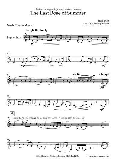 The Last Rose of Summer - Unaccompanied Euphonium