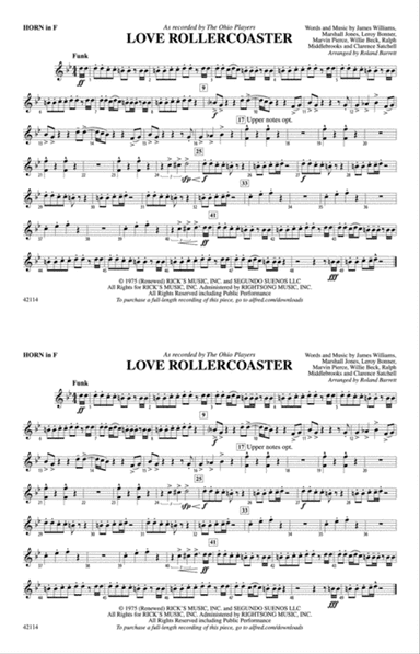Love Rollercoaster: 1st F Horn
