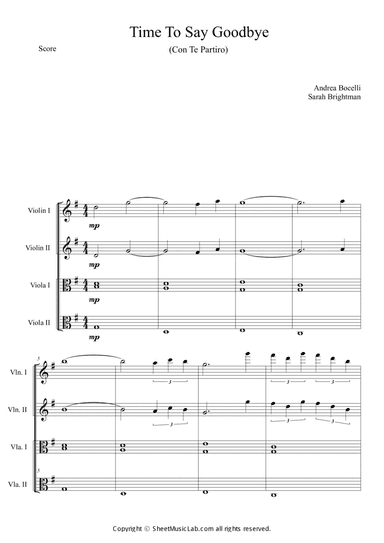 Time To Say Goodbye (Con Te Partiro)