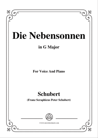 Schubert-Die Nebensonnen,in G Major,Op.89 No.23,for Voice and Piano