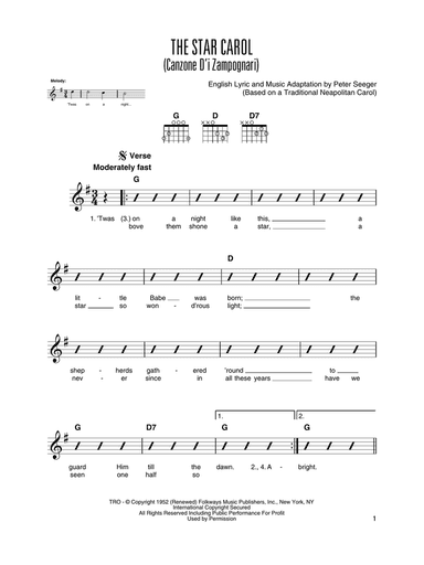 The Star Carol (Canzone D'i Zampognari)