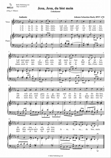Jesu, Jesu, du bist mein, BWV 470 (B-flat minor)