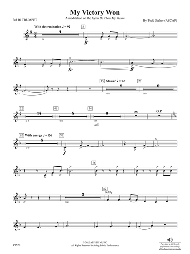 My Victory Won: 3rd B-flat Trumpet