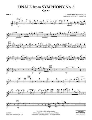 Finale from Symphony No. 5 (arr. Robert Longfield) - Flute 1