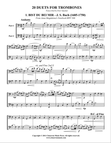 20 Trombone Duets
