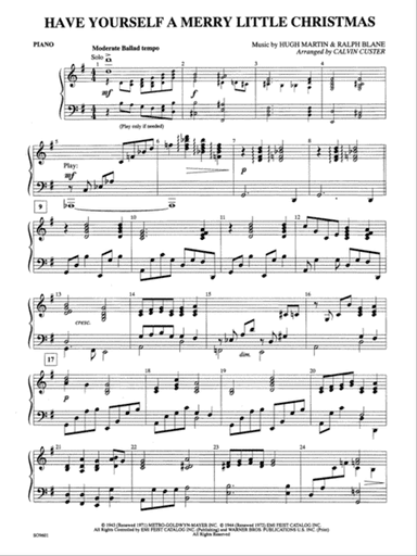 Have Yourself a Merry Little Christmas: Piano Accompaniment