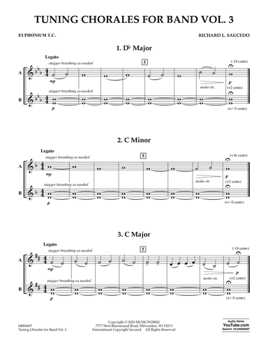 Tuning Chorales for Band Vol. 3 - Euphonium T.C.