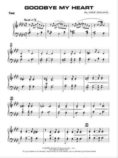 Goodbye My Heart: Piano Accompaniment