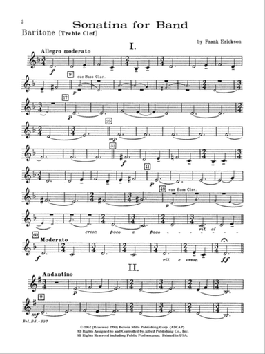Sonatina for Band: Baritone T.C.