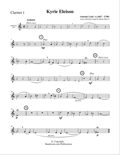 KYRIE ELEISON (concert band, medium easy, score, parts & license to copy)