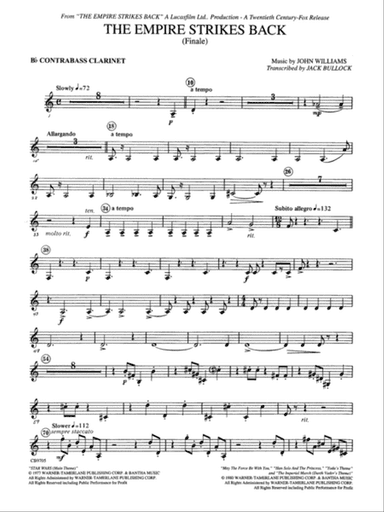The Empire Strikes Back (Finale): B-flat Contrabass Clarinet