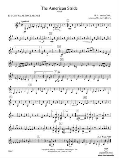 The American Stride: (wp) E-flat Contrabass Clarinet