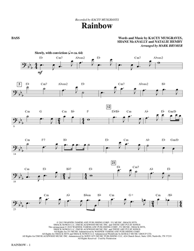 Rainbow (arr. Mark Brymer) - Bass