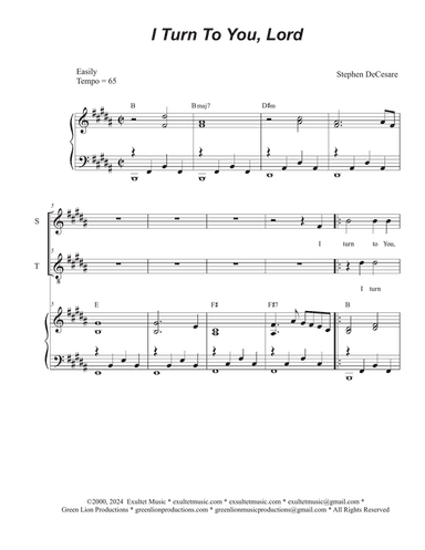 I Turn To You, Lord (Duet for Soprano and Tenor solo)