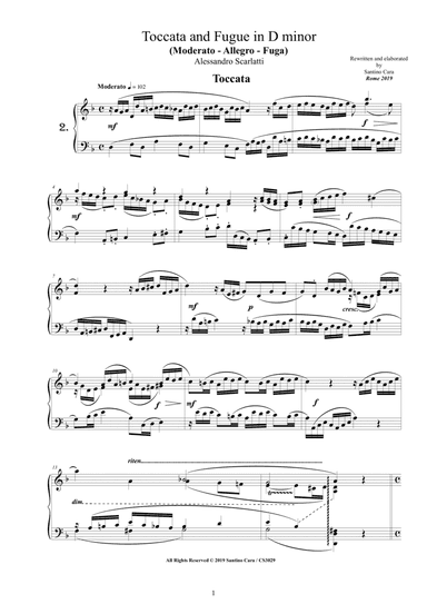 Scarlatti A - Toccata and Fugue No.2 in D minor for Piano