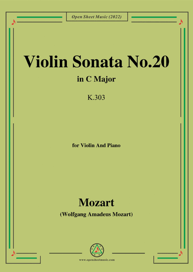 Mozart-Violin Sonata No.20,in C Major,K.303,for Violin&Piano