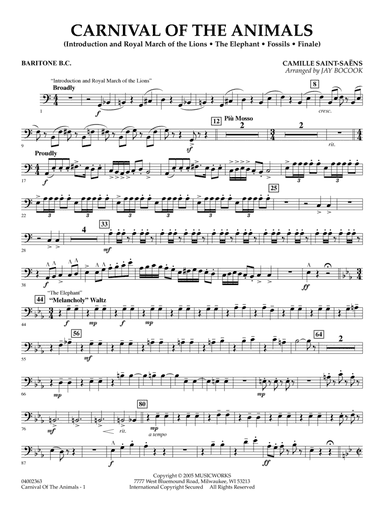 Carnival of the Animals (arr. Jay Bocook) - Baritone B.C.