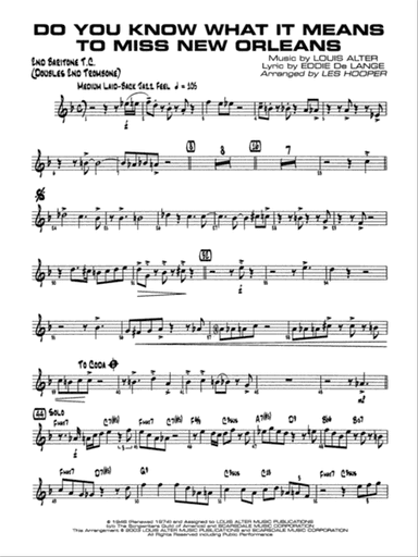 Do You Know What It Means to Miss New Orleans: 2nd Baritone T.C.