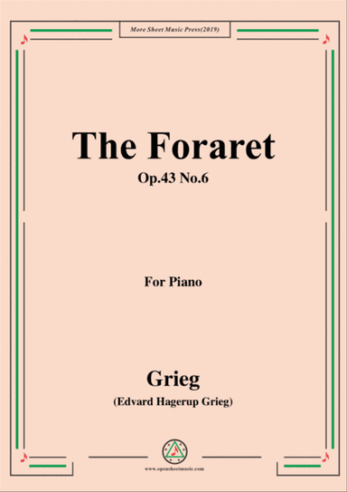 Grieg-The Foraret Op.43 No.6,for Piano