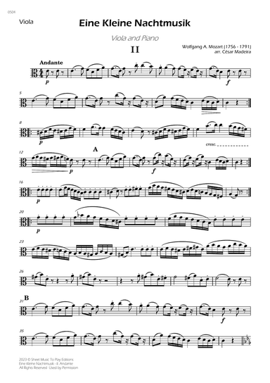 Eine Kleine Nachtmusik (2 mov.) - Viola and Piano (Individual Parts)