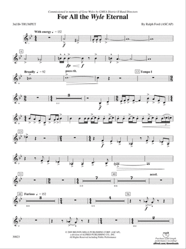 For All the Wyle Eternal: 3rd B-flat Trumpet