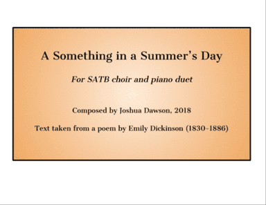 A Something in a Summer's Day