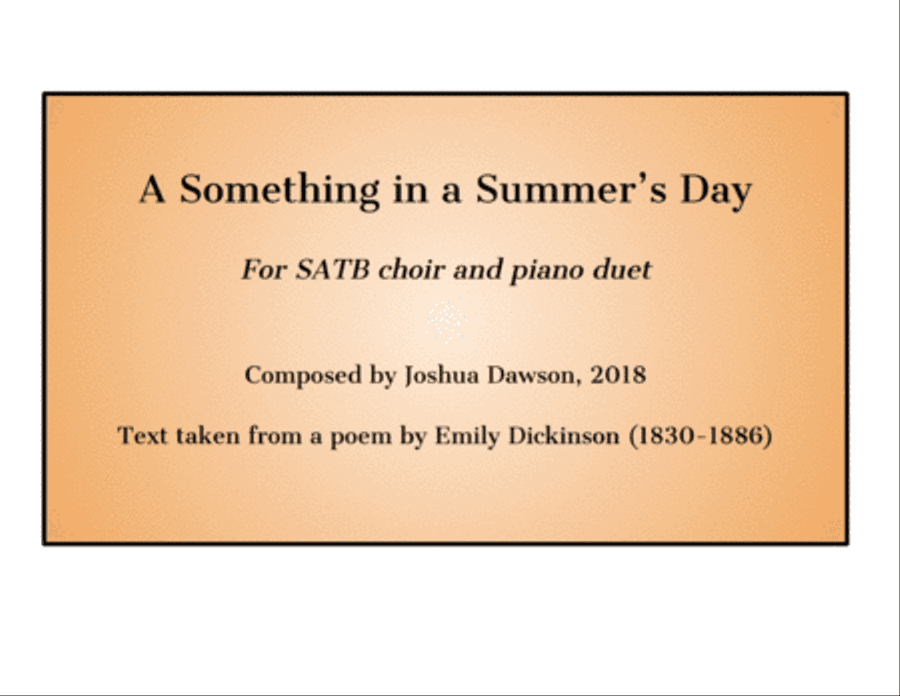 A Something in a Summer's Day