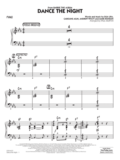 Dance The Night (from Barbie) (arr. Murtha) - Piano