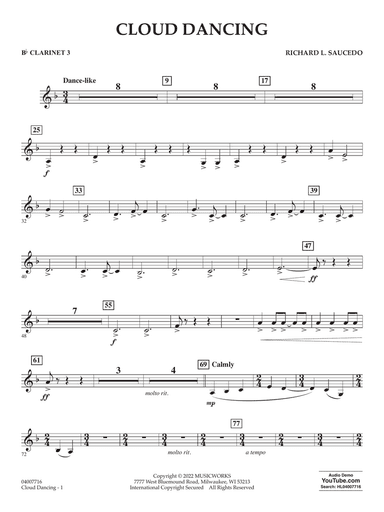 Cloud Dancing - Bb Clarinet 3