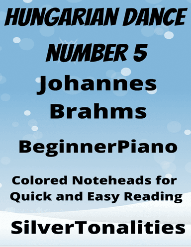 Hungarian Dance Number 5 Beginner Piano Sheet Music with Colored Notation