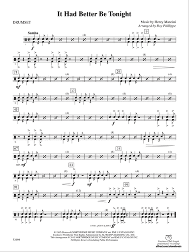 It Had Better Be Tonight (from The Pink Panther): Drums