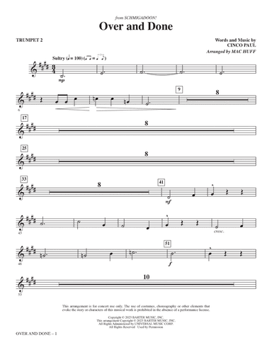 Over And Done (from Schmigadoon!) (arr. Mac Huff) - Bb Trumpet 2