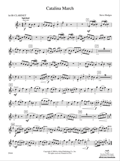 Catalina March: 1st B-flat Clarinet