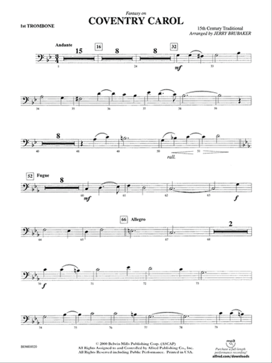 Coventry Carol: 1st Trombone