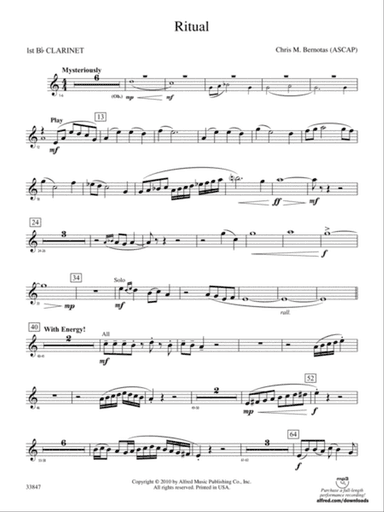 Ritual: 1st B-flat Clarinet