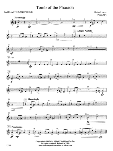 Tomb of the Pharaoh: 2nd E-flat Alto Saxophone