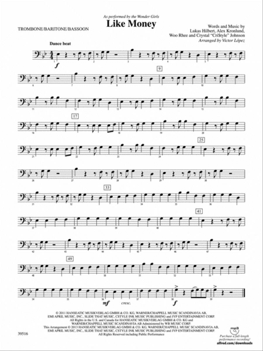 Like Money: 1st Trombone