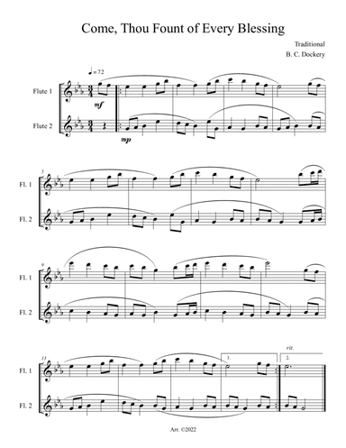 Come, Thou Fount of Every Blessing (Flute Duet)