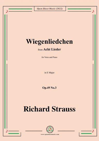 Richard Strauss-Wiegenliedchen,in E Major
