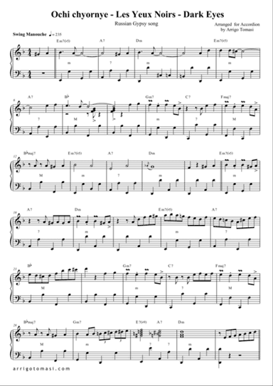 Dark Eyes - Les Yeux Noirs for Gypsy Jazz Accordion