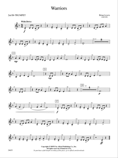 Warriors: 2nd B-flat Trumpet