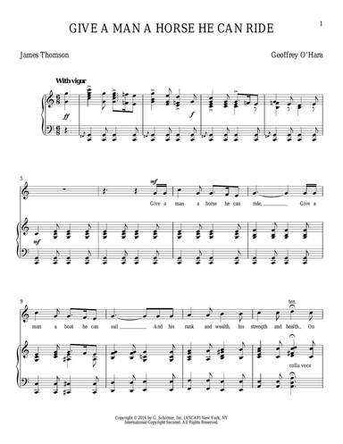 Give A Man A Horse He Can Ride (O'Hara)